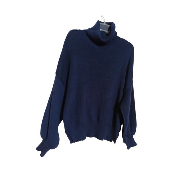 Francesca’s Harper Heritage Navy Blue Turtleneck - Picture 1 of 11